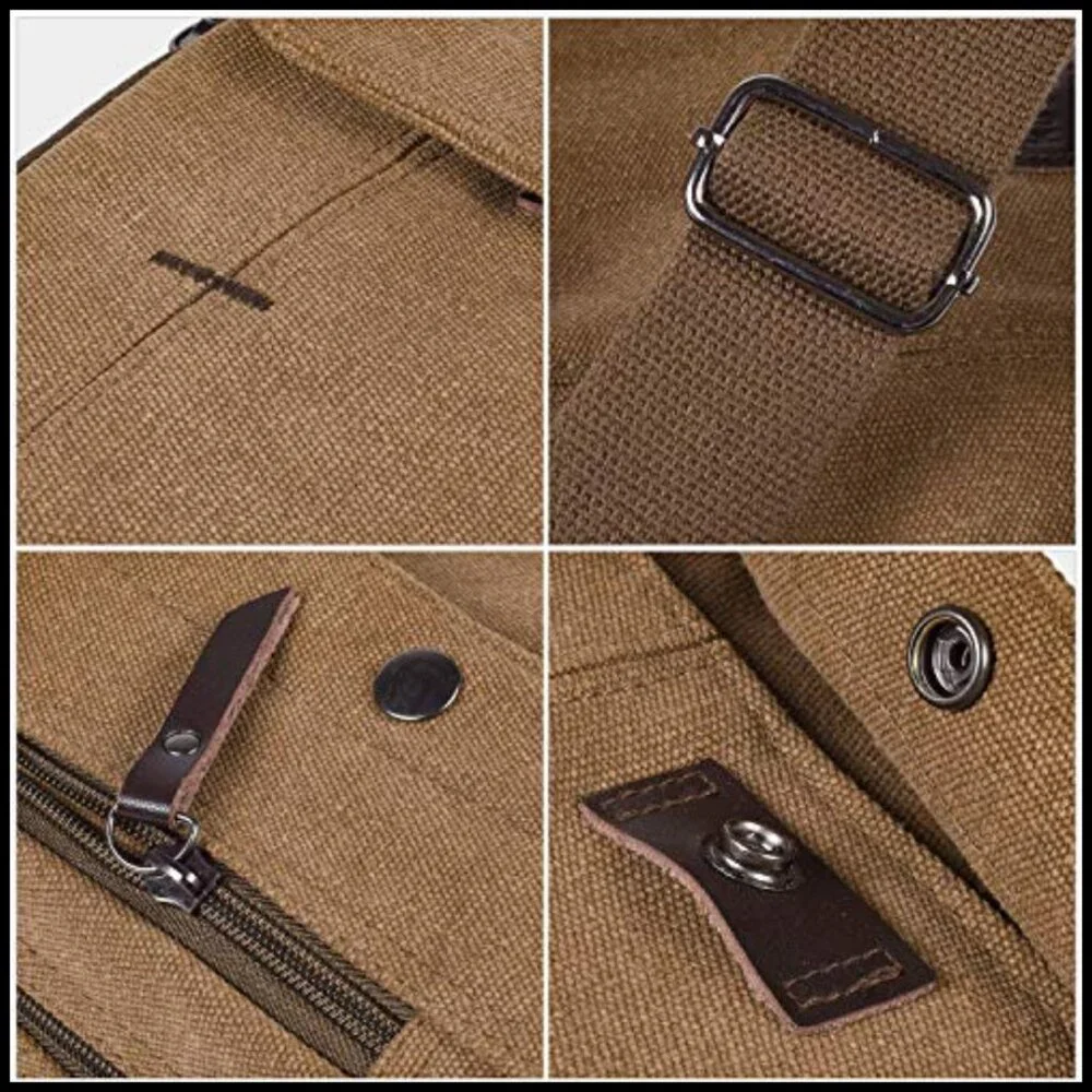 Vintage Canvas Messenger Bag Retro Casual Crossbody Travel Shoulder Bag